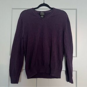 Jos A Bank Traveler Pima Cotton V-Neck Sweater Purple Mens M